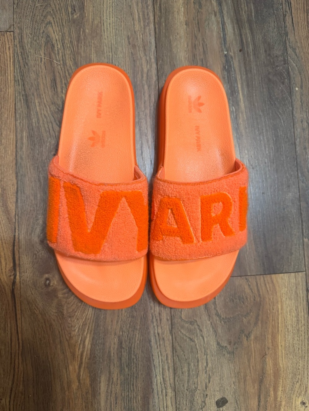 IVY PARK x adidas Screaming Orange Terry Strap Slide Sandals